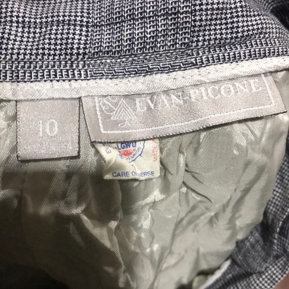 Vintage Evan Picone Navy and White Plaid Skirt 6 - Picture 3 of 3